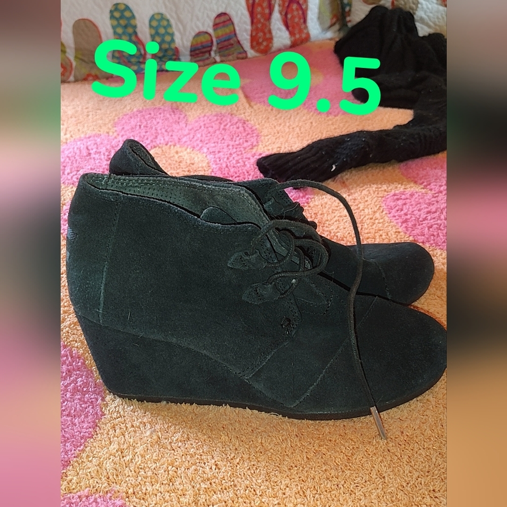 Stylish Black Wedge Ankle Boots